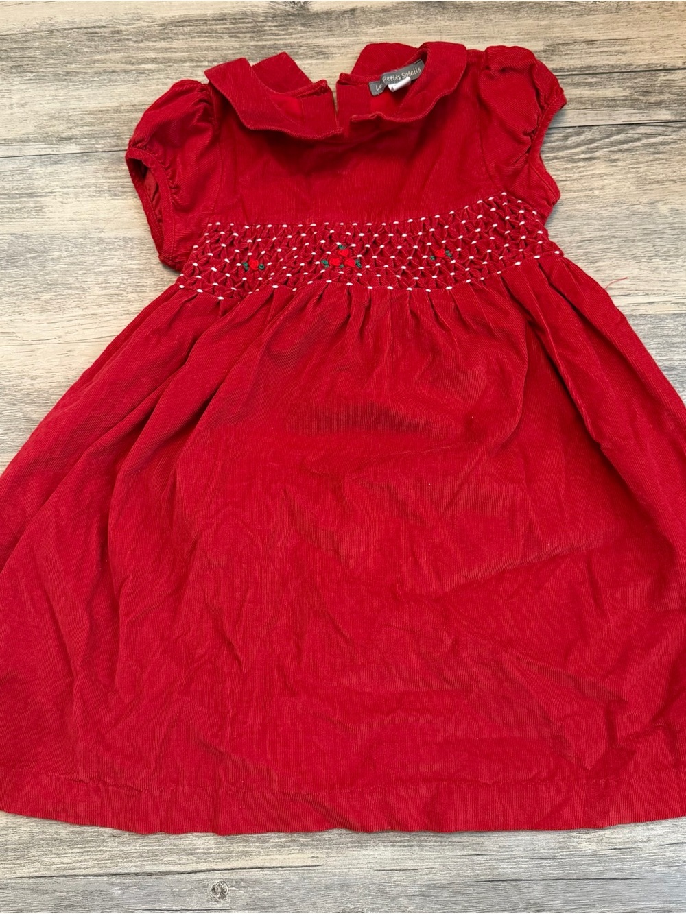 Classic Red Smocked Holiday Dress for Girls